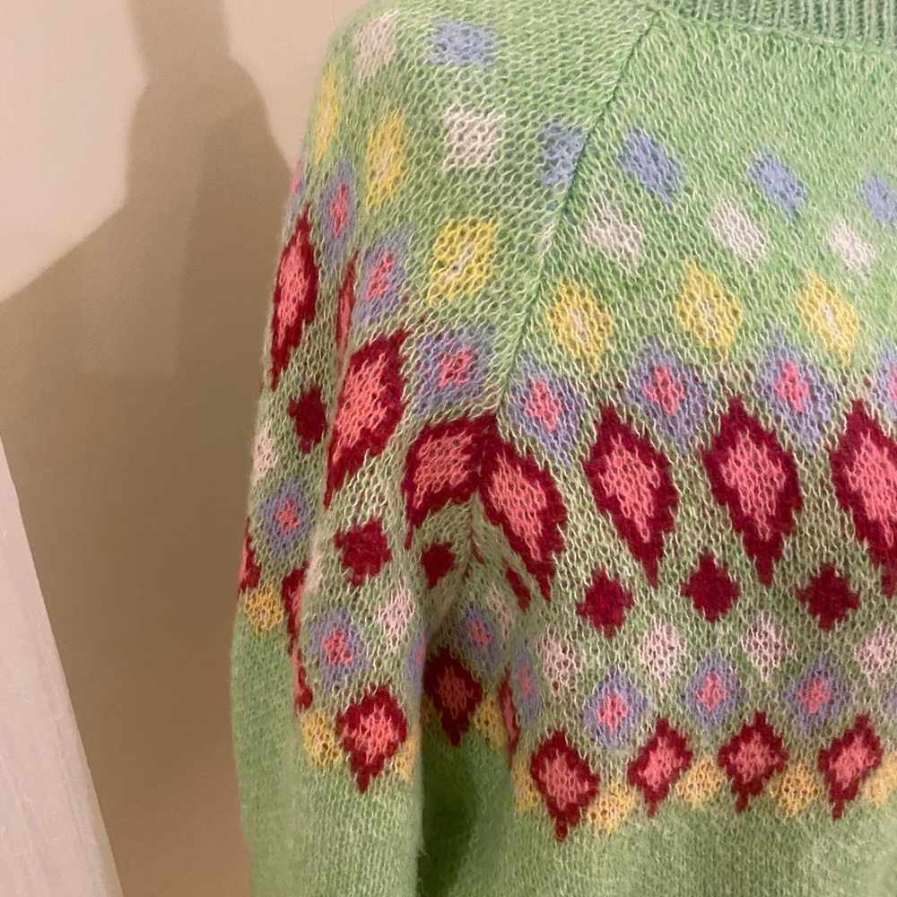 Patterned Green Sweater - image 2